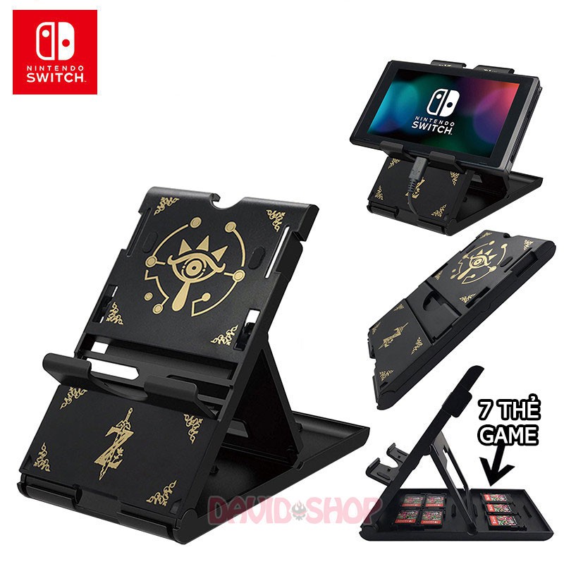 Đế dựng Sheikah Slate kiêm hộp đựng băng game cho Nintendo Switch, điện thoại, máy tính bảng