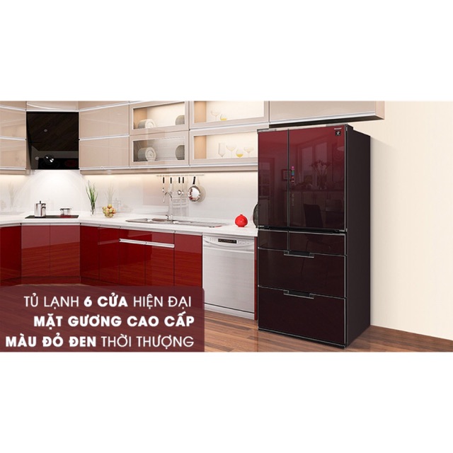 Tủ lạnh Shap inverter 470 lít SJ-GF60A-R/T . Hàng mẫu trưng bày New , bảo hành chính hãng 1 năm