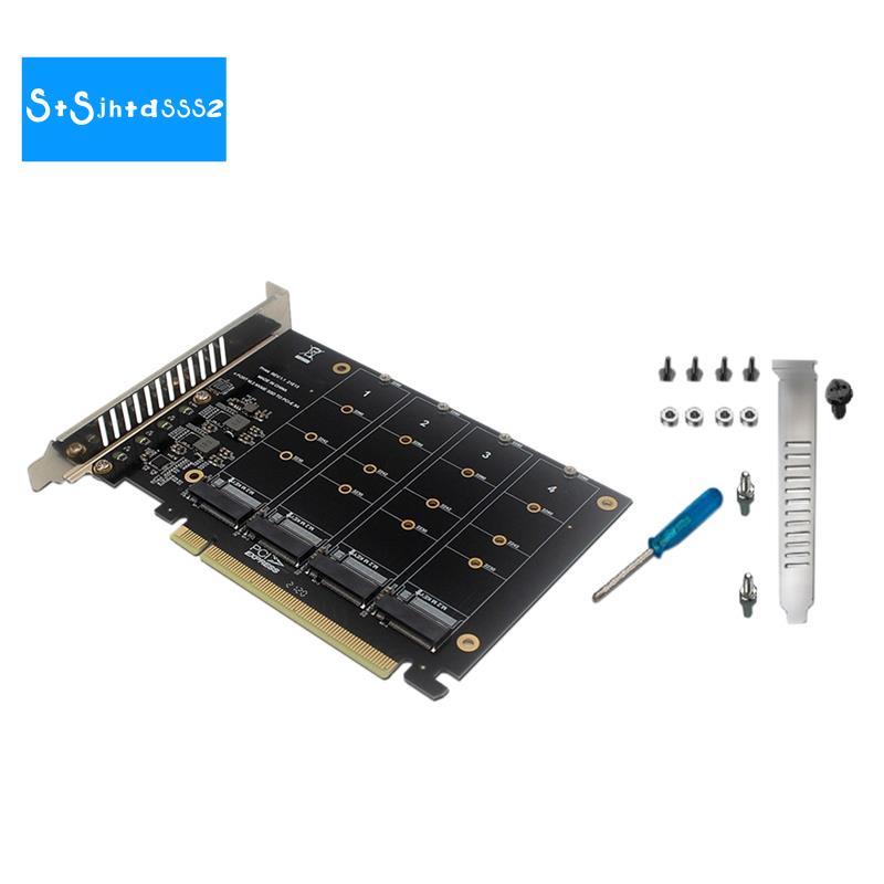4-Disk NVME RAID PCI-E X16 Dapter Card Array Expansion Card Support M. 2 NVME Protocol SSD M.2 PCI-E Equipment