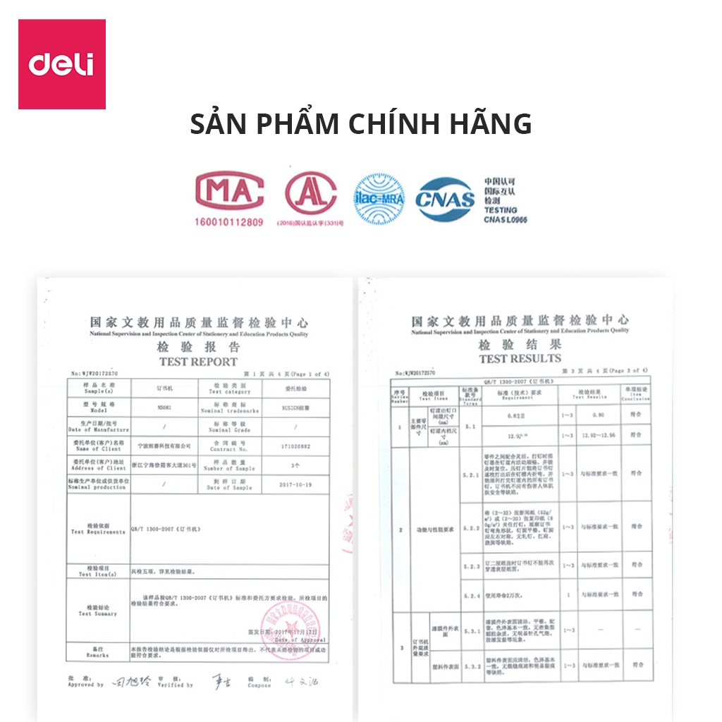 Dập ghim trợ lực mini Deli - Đen/Trắng/Xám - 1 chiếc - NS081