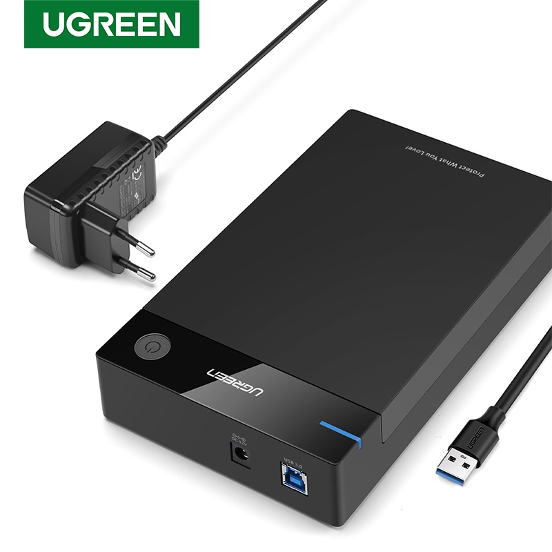 Hộp đựng ổ cứng 3.5 inch Sata/USB 3.0 Chính Hãng Ugreen 50423 (hỗ trợ HDD 16TB) US222 Cao Cấp