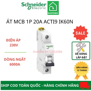 Aptomat cầu dao tự động mcb 1p 20a 6ka schneider acti9 ik60n a9k27120