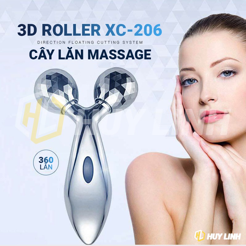Dụng cụ cây lăn mặt Massage 3D Hàn Quốc - Massage cầm tay 3D Roller xoay 360 độ XC206