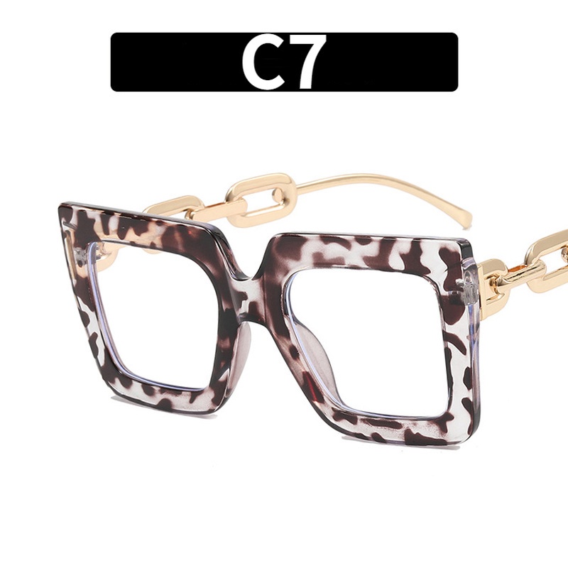 Mắt Kính Gọng Vuông Chống Ánh Sáng Xanh In Họa Tiết Da Báo Thời Trang Phương Tây Cho Nam Và Nữ