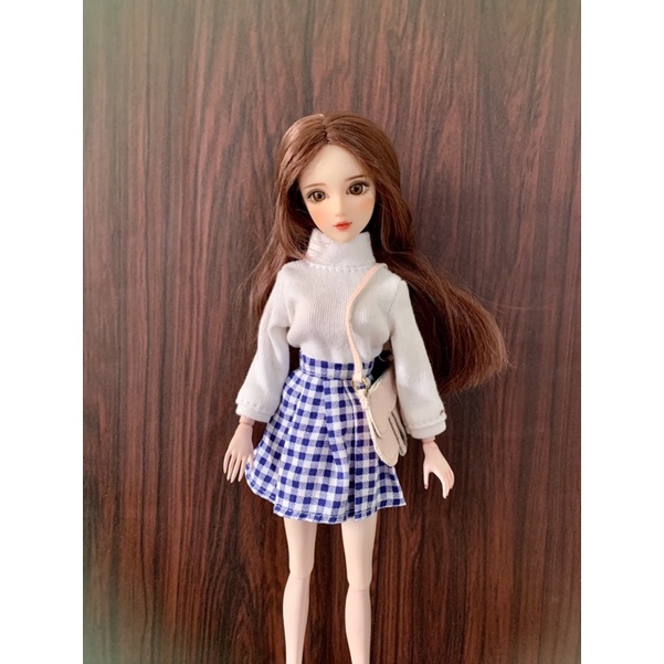 Set áo cổ lọ váy xếp ly size blythe,xinyi,barbie