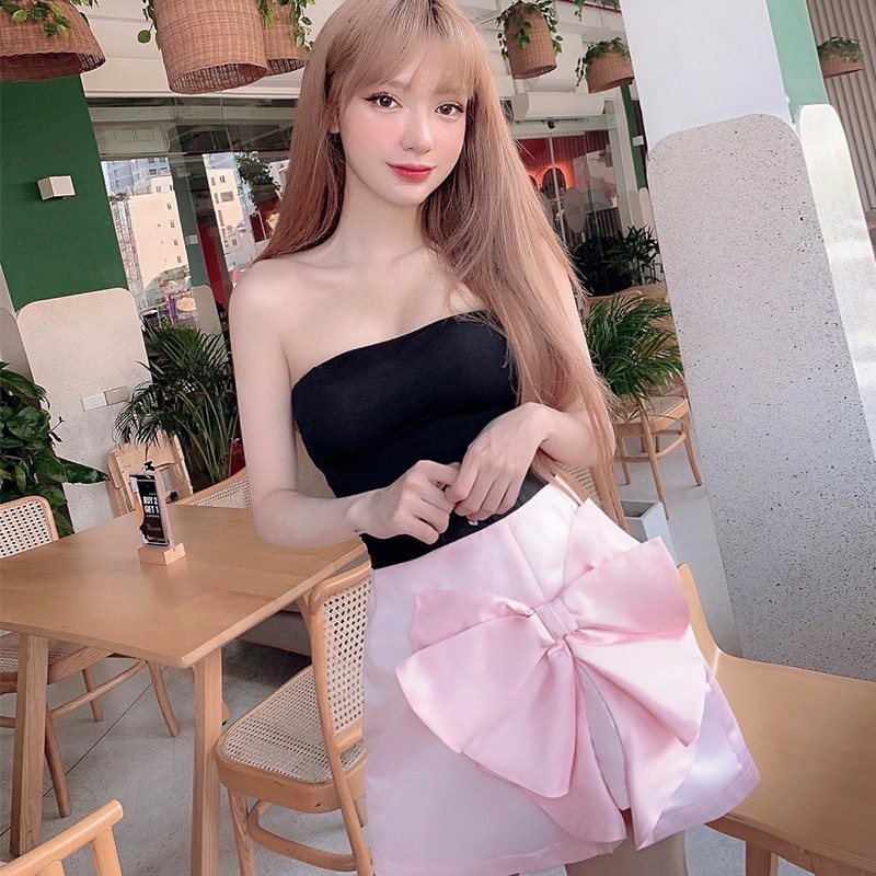 [Mã WABRLOW5 giảm 15% đơn 300K] Chân váy nơ hồng tingoan DIXIE SKIRT/BP (váy có quần bên trong) | BigBuy360 - bigbuy360.vn