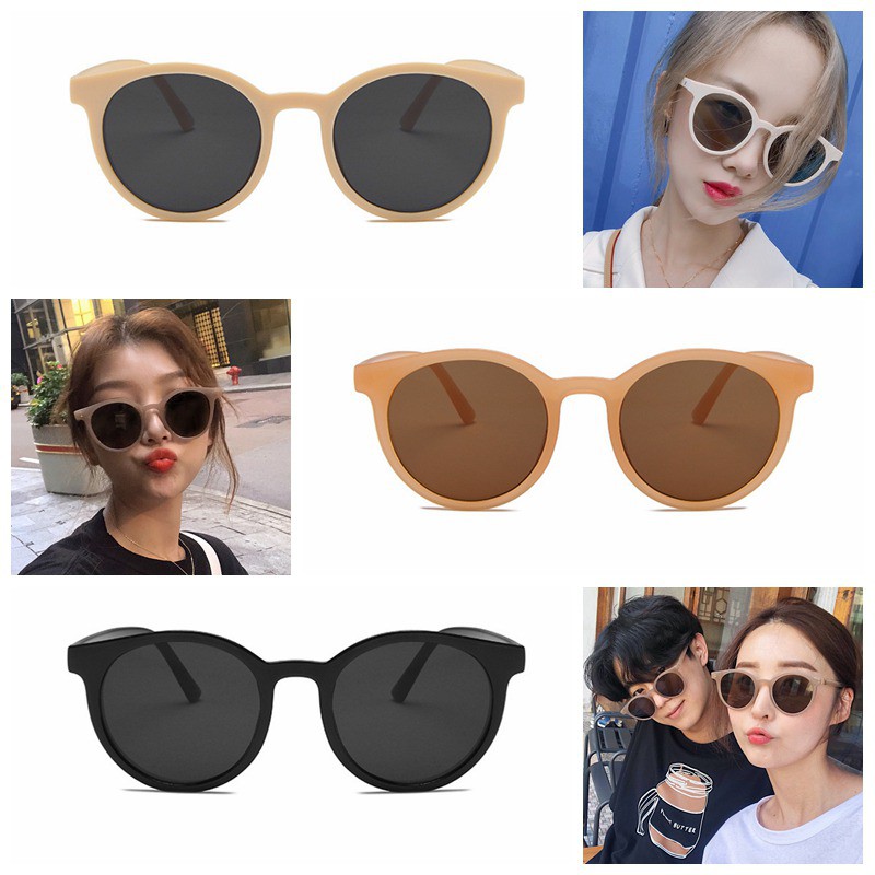 Kính râm nữ gọng tròn nhựa dễ thương