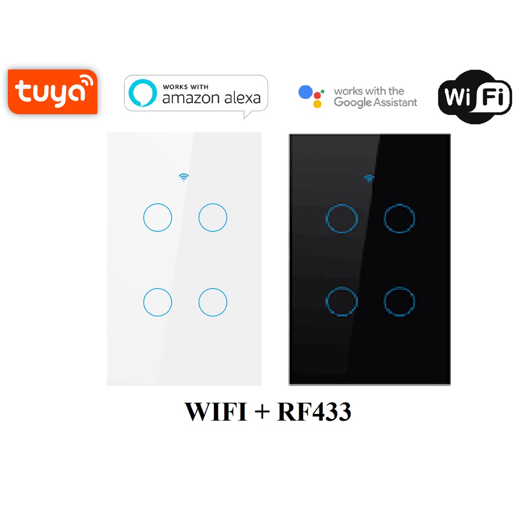 [bh 6 tháng]CÔNG TẮC THÔNG MINH WIFI CÓ RF433 TUYA CẢM ỨNG 3 NÚT HÌNH CHỮ NHẬT