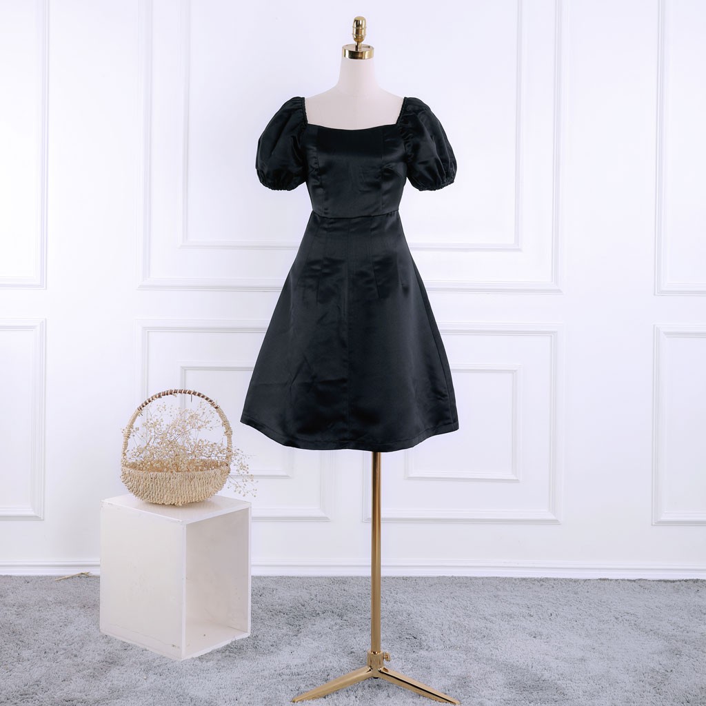 Đầm nữ cổ vuông tay bồng sang trọng - Váy nữ thiết kế TK FASHION DK877