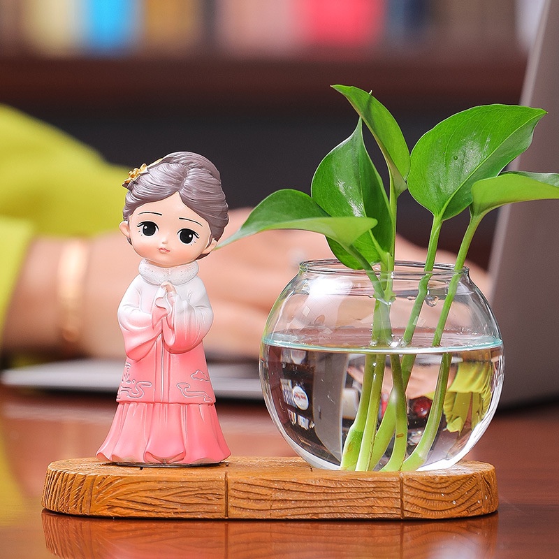 Búp Bê Thủy Canh Để Bàn Trang Trí Phong Cách Trung Hoa Dễ Thương