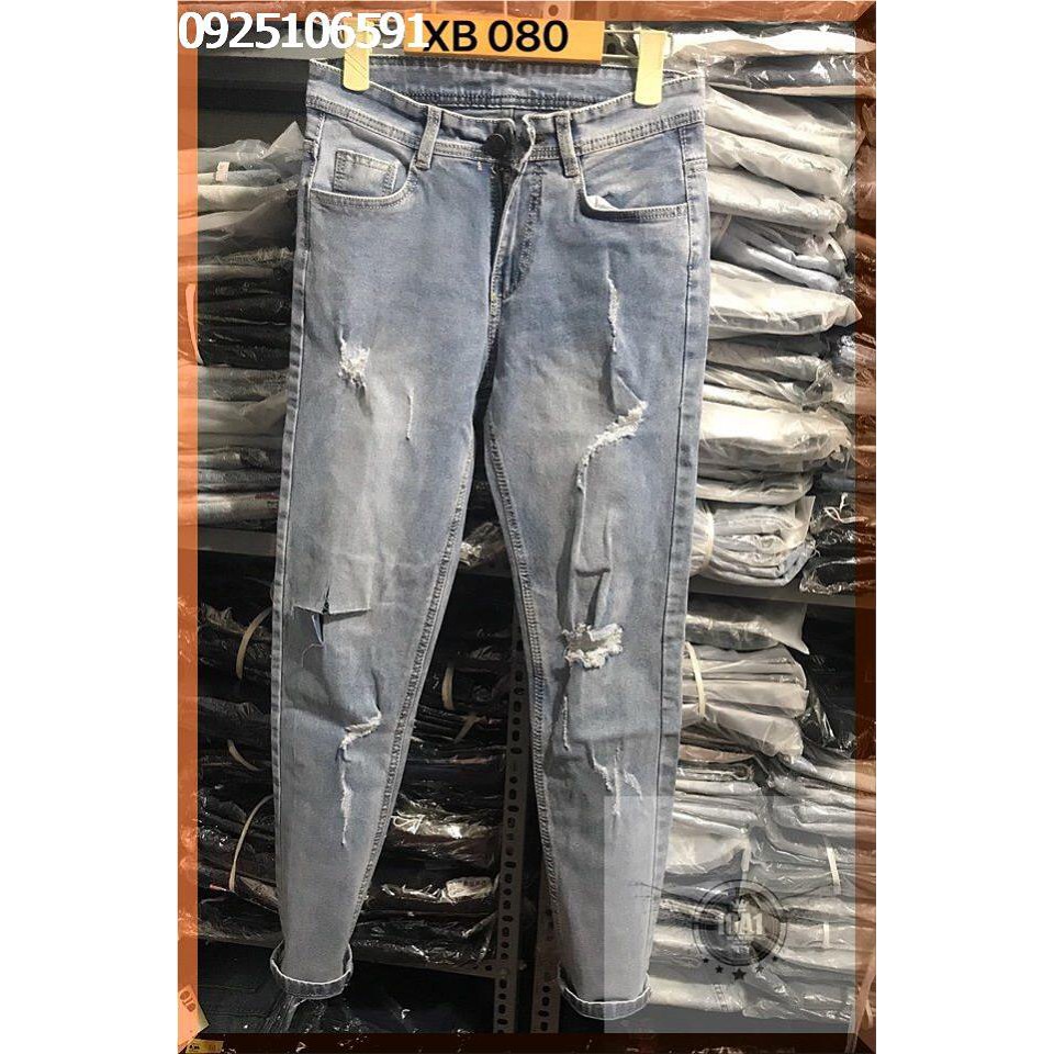 [FREESHIP-TRỢ GIÁ SHOPEE] Quần jean nam rách dạo phố | Quần bò nam rẻ đẹp | quần jeans nam thời trang