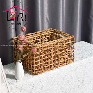 - Khay đựng đồ lục bình chữ nhật đan karo - xinh xắn