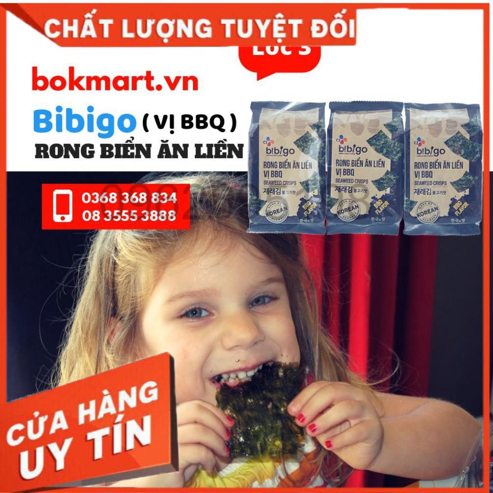 ( LỐC 3 GÓI ) RONG BIỂN ĂN LIỀN VỊ BBQ BIBIGO GÓI 5G