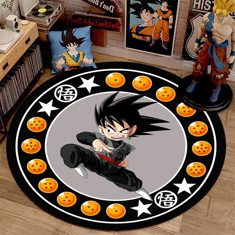Thảm Lông Hình Tròn In Hình Nhân Vật Trong Dragon Ball