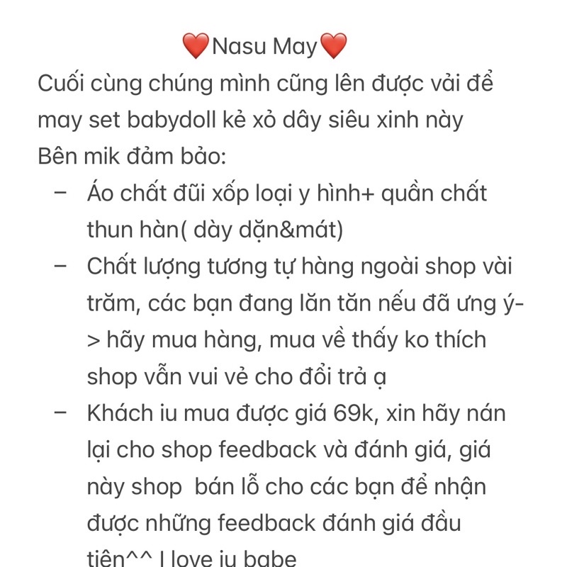 Set áo babydoll, Bộ áo kẻ chất đũi xốp kèm quần short trắng