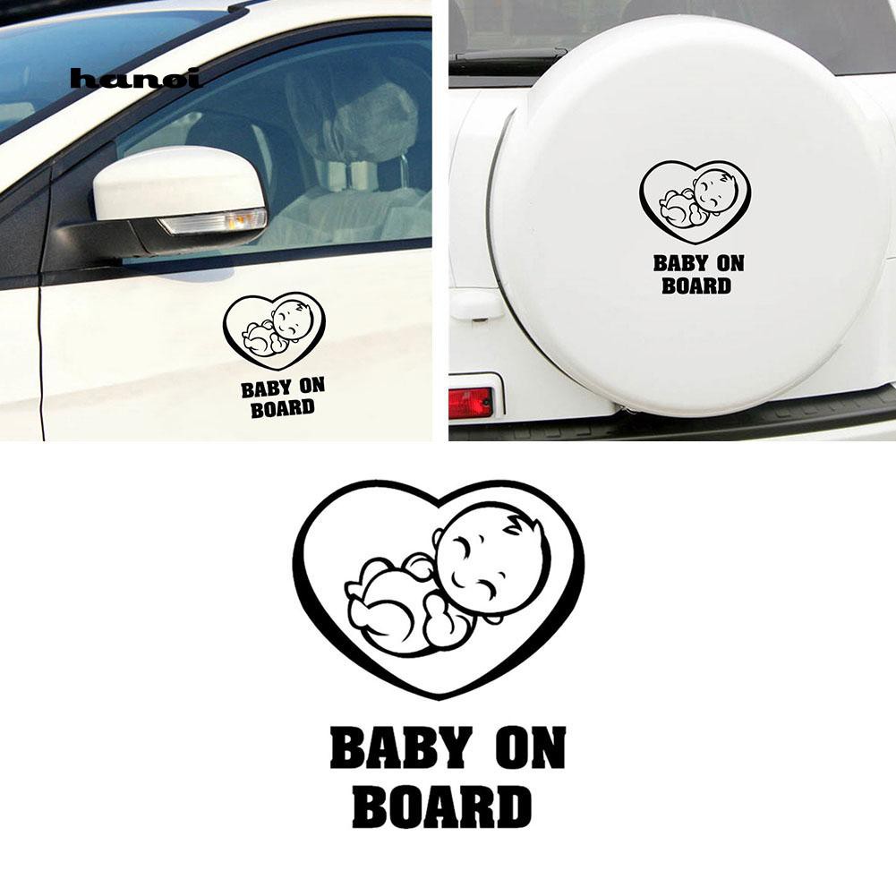 Miếng dán chất liệu vinyl kí hiệu Baby On Board trang trí xe hơi