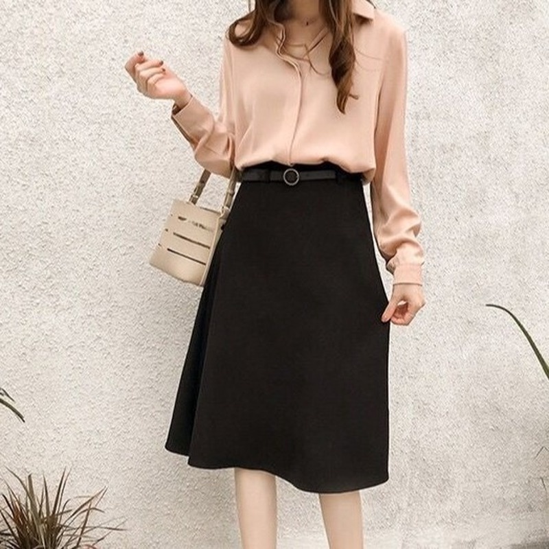 GENAISHA Áo sơ mi nữ tay dài kiểu dáng thời trang phong cách Hàn Quốc