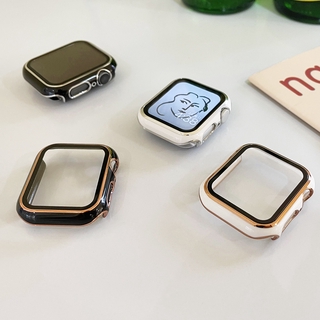 Image of 拼色殼膜一體錶殼适用于蘋果手錶iwatch123456se78全包殼