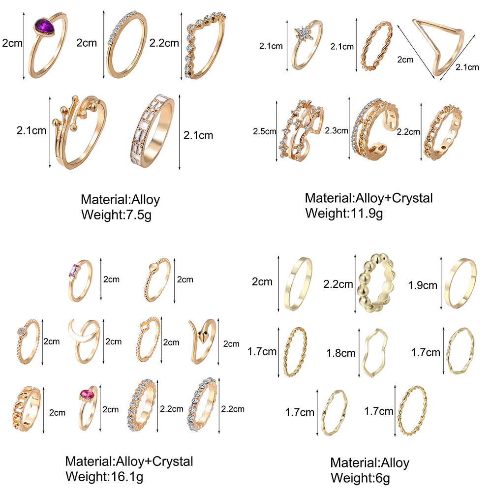 Thời Trang Nhẫn Đính Đá Zircon Hình Bướm / Mặt Trăng / Ngọc Trai Đơn Giản Có Thể Điều Chỉnh Cho Nữ