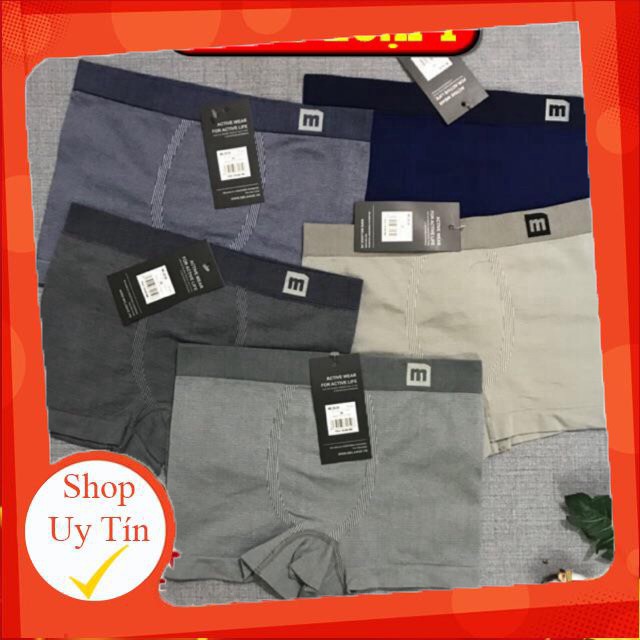 Quần lót nam boxer, quần sịp đùi nam cao cấp MELANGE và BiZMEN xịn, dệt không đường may chất cotton siêu mát
