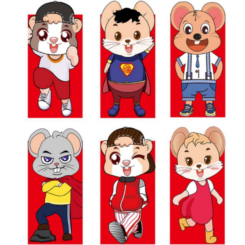 Set 6 Bao Lì Xì Màu Đỏ Phong Cách Trung Hoa