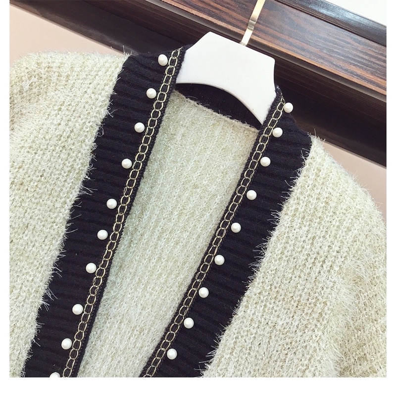 🌸Hàng Order🌸Áo Khoác Len Lông Đính Ngọc Viền Áo  Nữ Tính🌸Hàng Quảng Châu | BigBuy360 - bigbuy360.vn