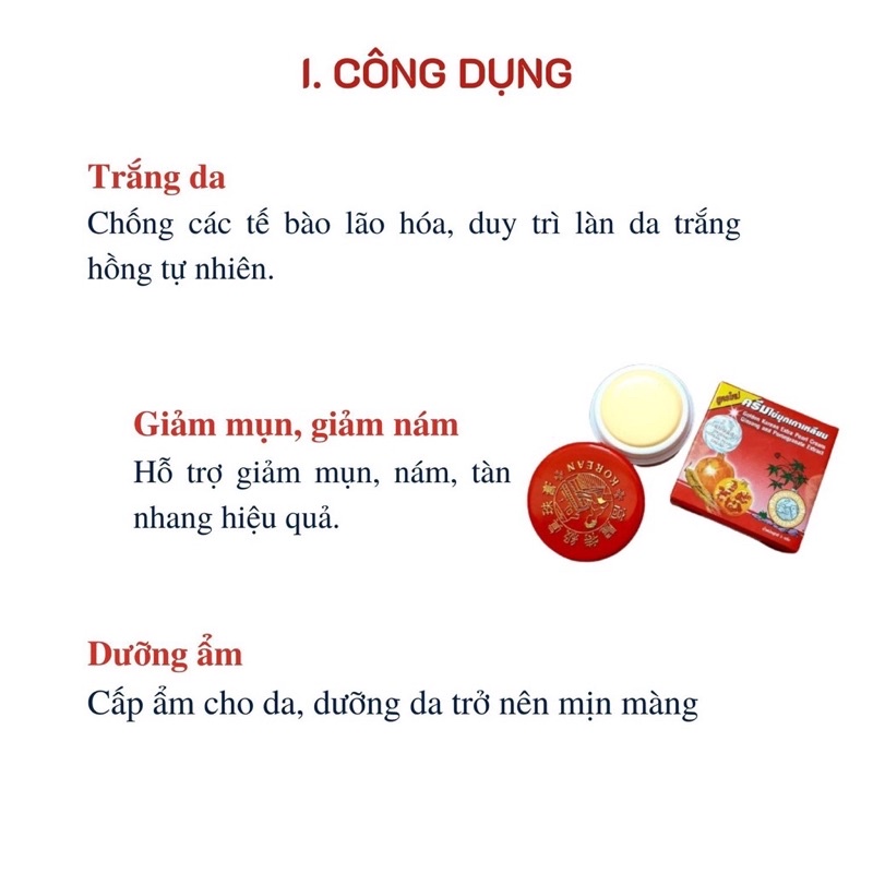 kem sâm lựu đỏ combo 6 hủ Chính Hãng Thái Lan