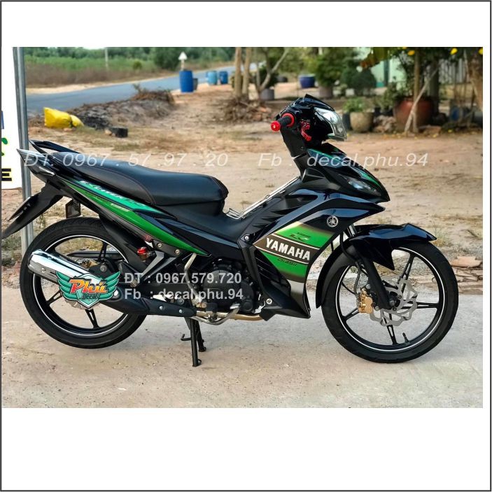 Tem Exciter 135 Lc xanh lá đen (B)