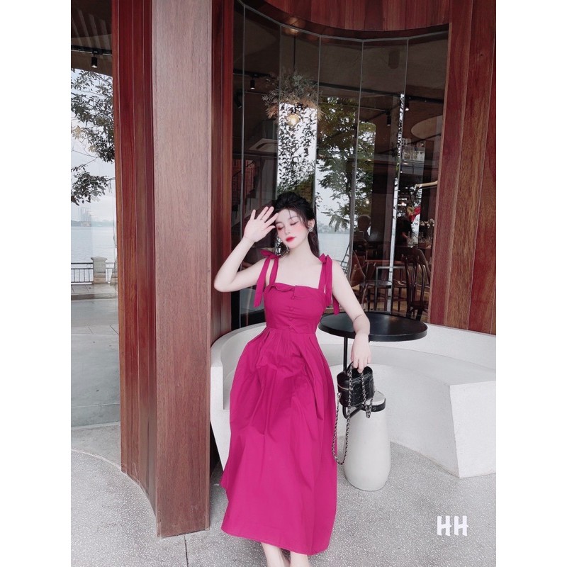 VNU233 - VÁY 2S BUỘC NƠ VẠT NGỰC TÚI SƯỜN | BigBuy360 - bigbuy360.vn