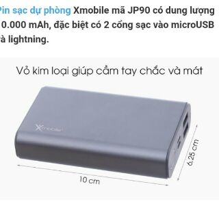 Sạc dự phòng 10000mah Xmobile lining