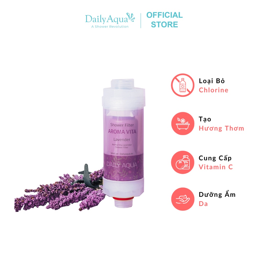 [Hàng chính hãng- Freeship] Lõi lọc vòi sen Vitamin Daily Aqua, cung cấp sữa và vitamin cho cơ thể - Lavender