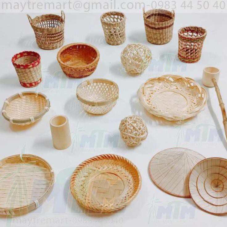 Xưởng SX- Mây tre đan mẫu ngẫu nhiên size mini trong lòng bàn tay -Tre Việt