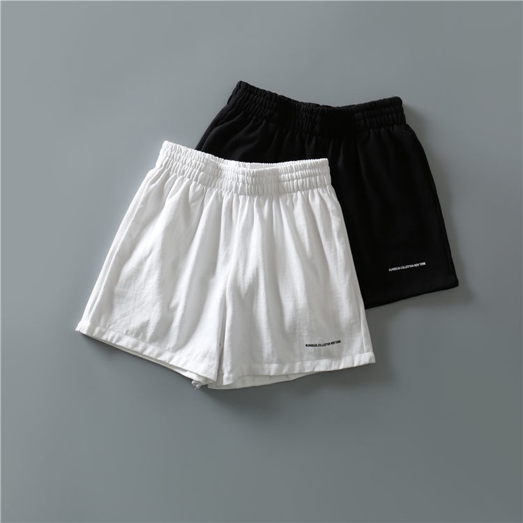 COZOK Quần Short Lưng Cao Dáng Rộng In Chữ Kiểu Hàn Quốc Cá Tính