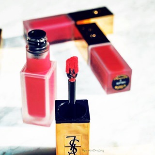 Son kem lỳ YSL Tatouage No. 13 Cam đỏ (Unbox)