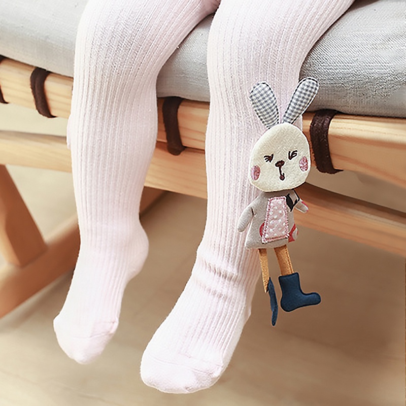 Quần legging cotton đính hình thỏ dễ thương thời trang thu đông cho bé gái