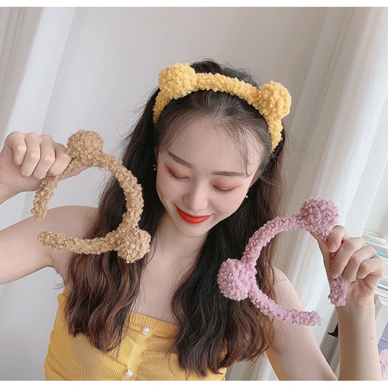 Băng đô rửa mặt gọn gàng tiện lợi co dãn tốt - Bờm cài tóc lông xù siêu cute cưng xỉu - Sỉ lẻ phụ kiện tóc giá rẻ