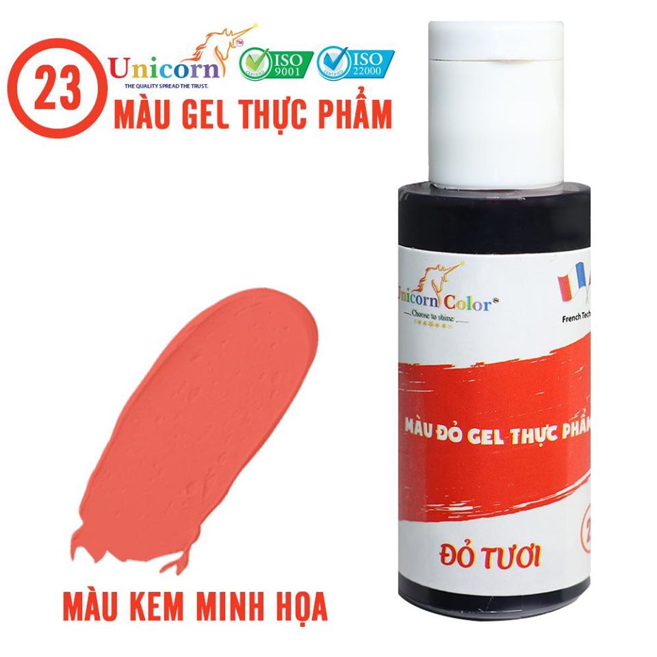 Màu thực phẩm làm bánh dạng GEL Unicorn D23 28gr - Màu ĐỎ TƯƠI