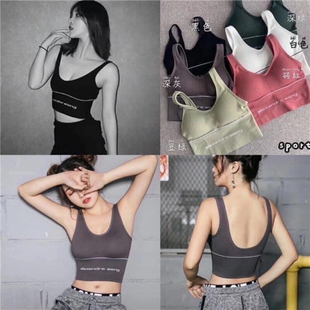 Bra Tập Gym Sport Thể Thao Nữ, Áo Croptop Yoga Gân  Sexy Alaxendre Weng | BigBuy360 - bigbuy360.vn