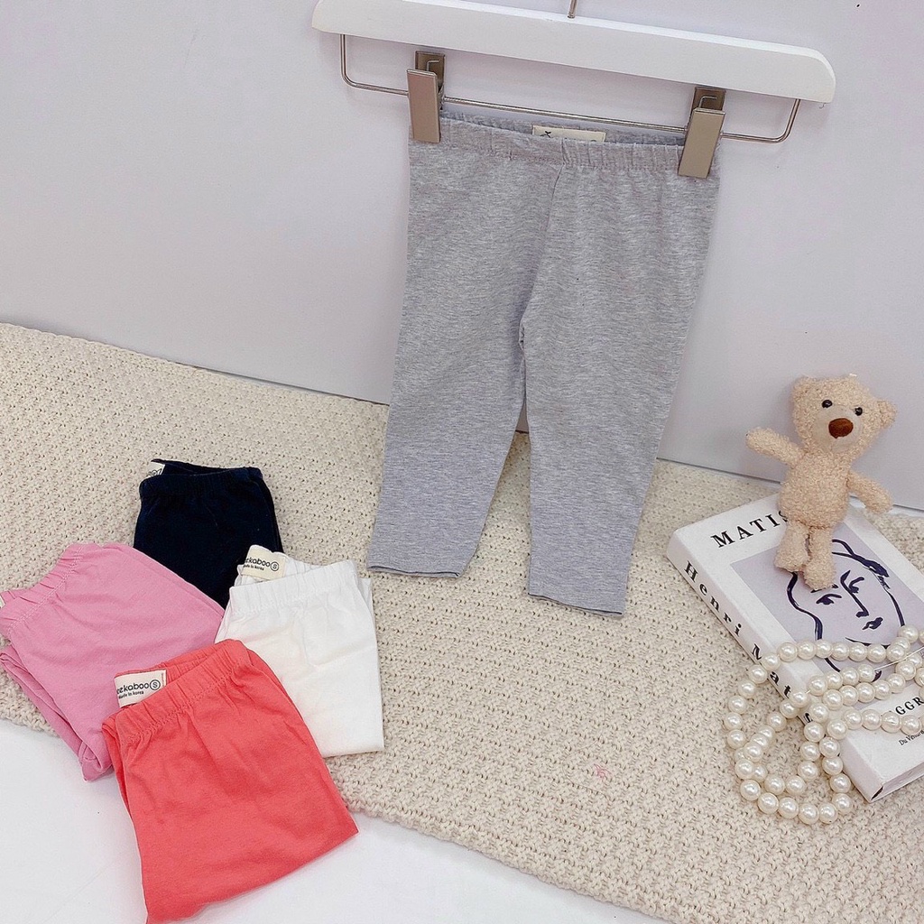 Set combo 3 quần dài legging mùa thu đông chất thun cotton cho bé gái từ 5 đến 16 kg, SUN KID'S