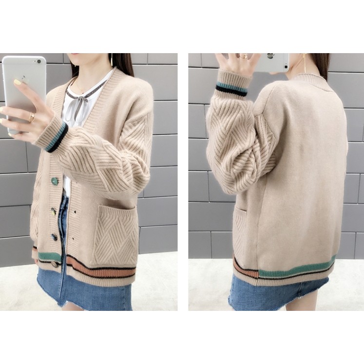 ÁO KHOÁC LEN, ÁO LEN NỮ CÀI CÚC ULZZANG HARAJUKU PHONG CÁCH HÀN QUỐC 2019 JL101 | BigBuy360 - bigbuy360.vn