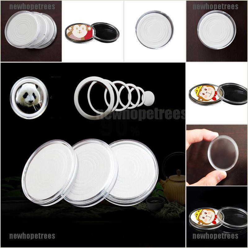 Set 10 hộp tròn đựng đồng xu 45mm bằng nhựa