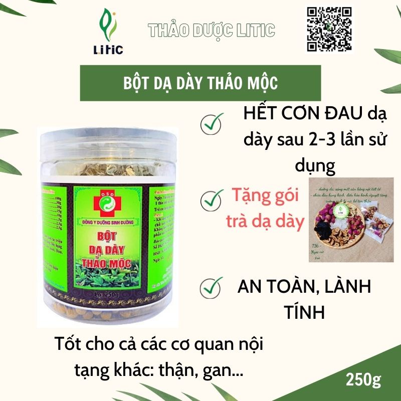 Bột dạ dày thảo mộc LITIC250g cải thiện đau dạ dày tá tràng hiệu quả