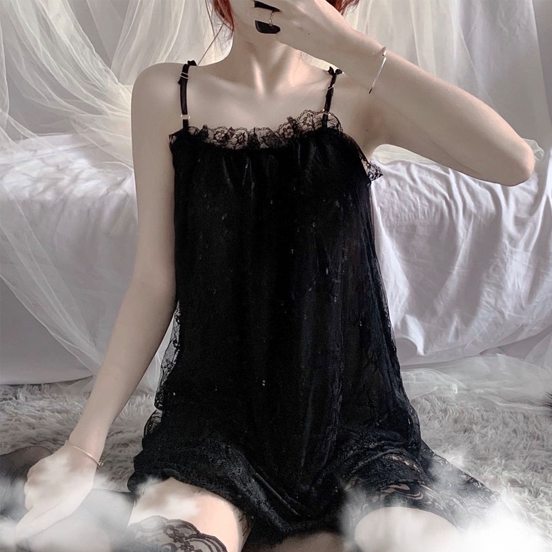Váy ngủ 2 dây ren mềm sexy VN640
