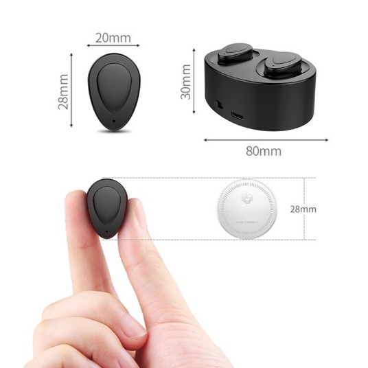 Tai Nghe Bluetooth TWS-K2 Wireless Earbuds iOS/Android V4.1 - Có dock sạc -DC3312