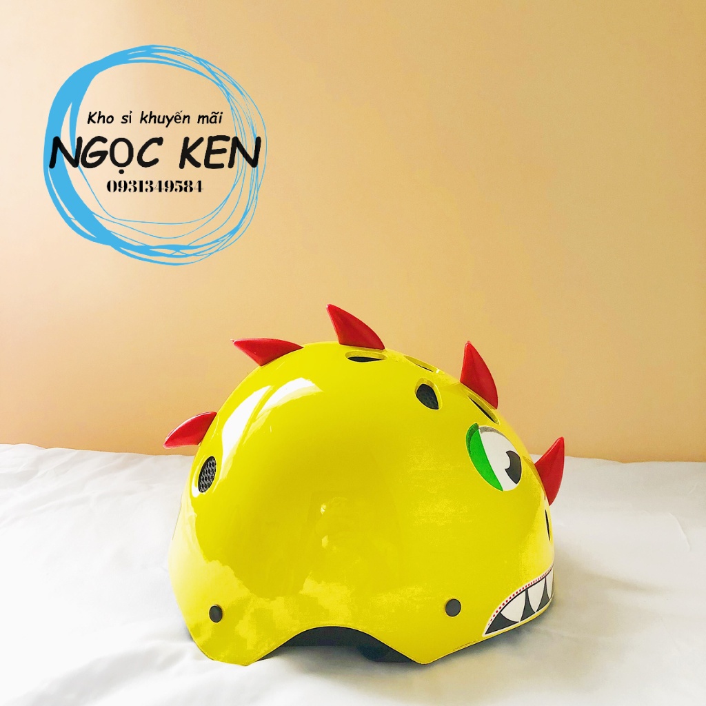 Mũ bảo hiểm ngộ nghĩnh cho bé đi xe đạp, patin, siêu nhẹ họa tiết khủng long dễ thương, đáng yêu cho bé – Ngọc Ken Shop