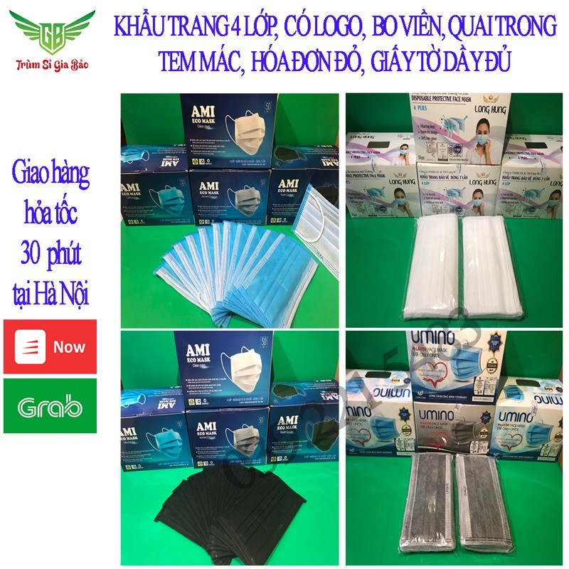 HỘP KHẨU TRANG Y TẾ  4 LỚP 50 CHIẾC KHÁNG KHUẨN ,NGĂN NGỪA KHÓI BỤI ĐỘC HẠI. | WebRaoVat - webraovat.net.vn