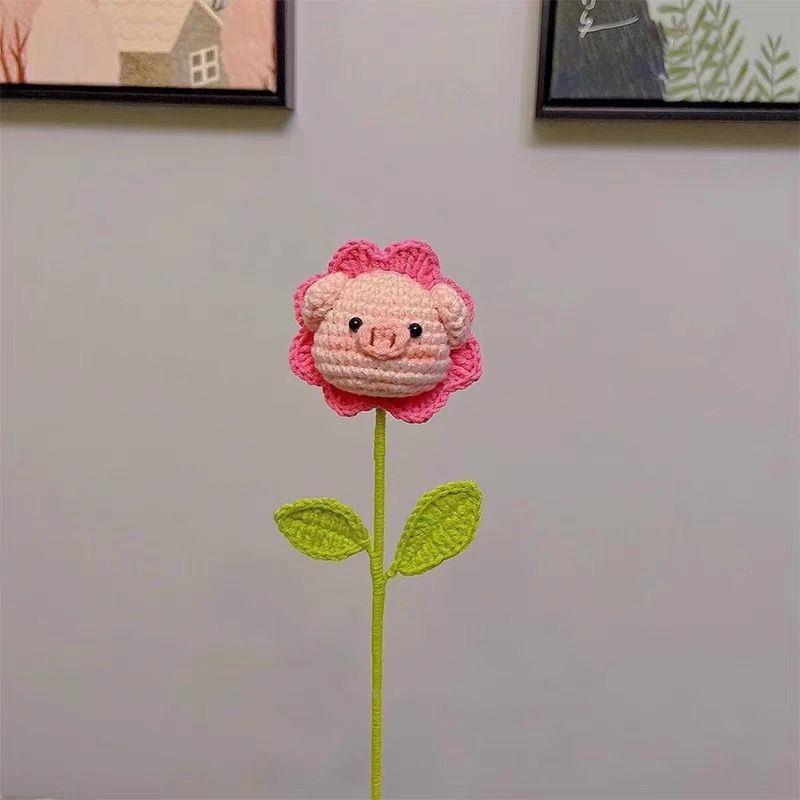 Nguyên Liệu Tự Làm Túi Dệt Kim Thủ Công Hình Heo Hoa Bong Bóng Lợn Cho Bé Gái