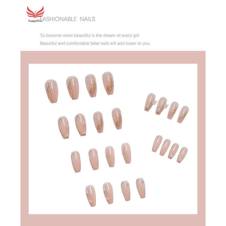 Set 24 móng tay giả thời trang cá tính kèm keo dán dành cho nữ