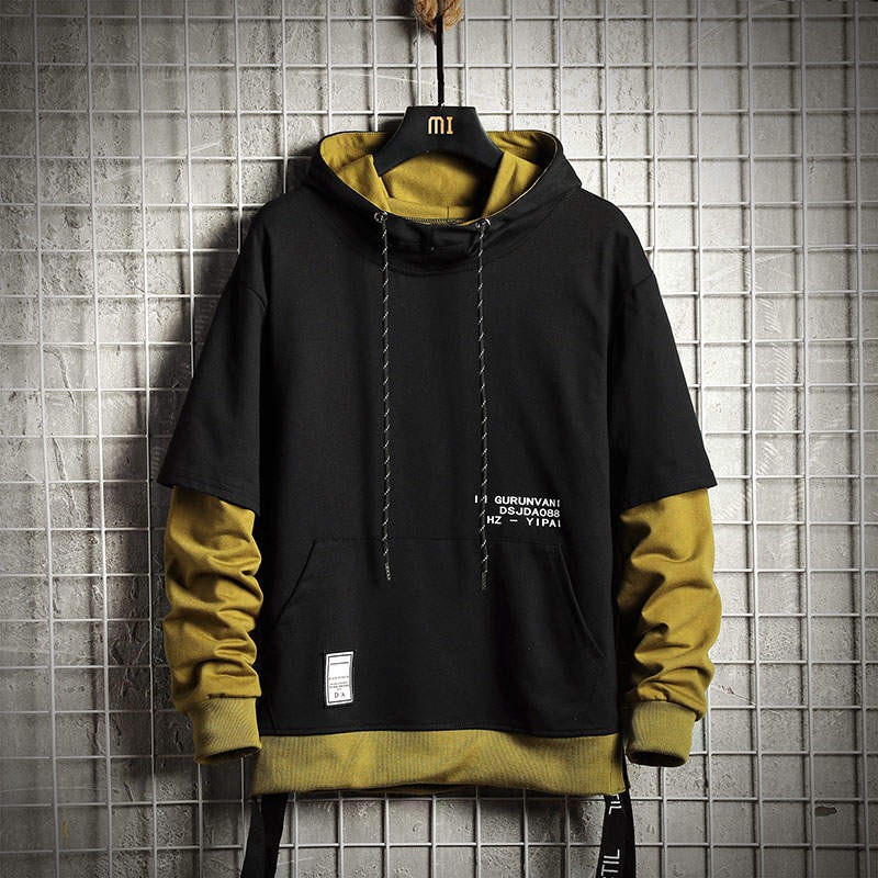 Áo hoodie nam đen một mảnh in chữ | BigBuy360 - bigbuy360.vn