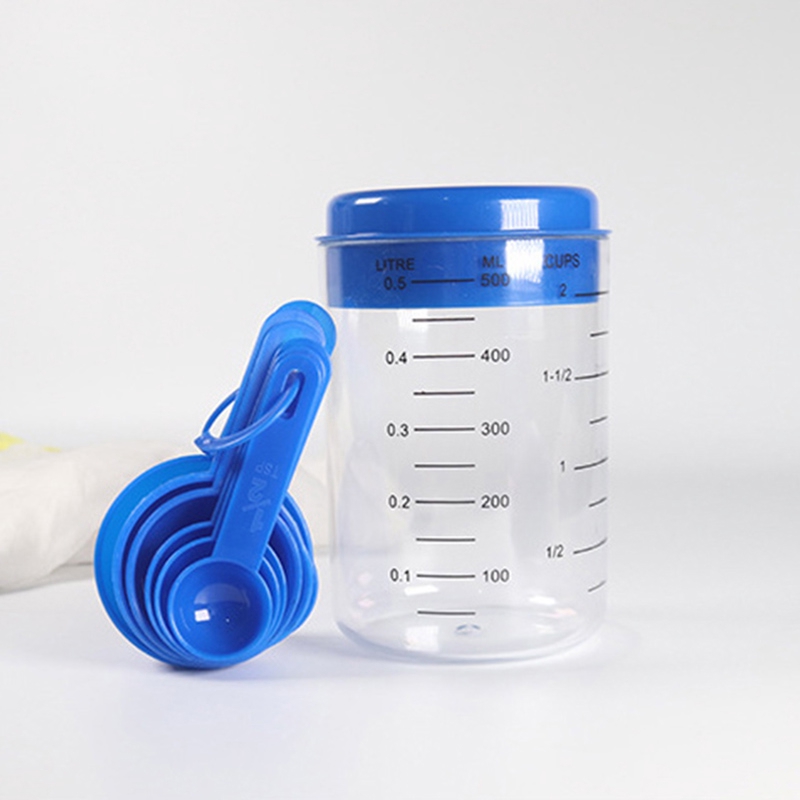 Bộ thìa đo lường bằng nhựa ABS + PP màu xanh dương tiện lợi